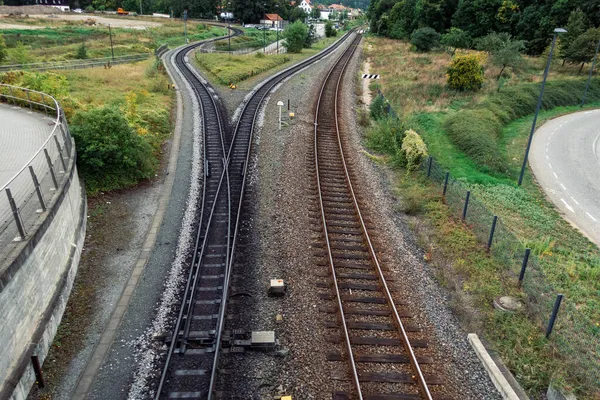 Järnvägsspåren Wernigerode Tyskland — Stockfoto