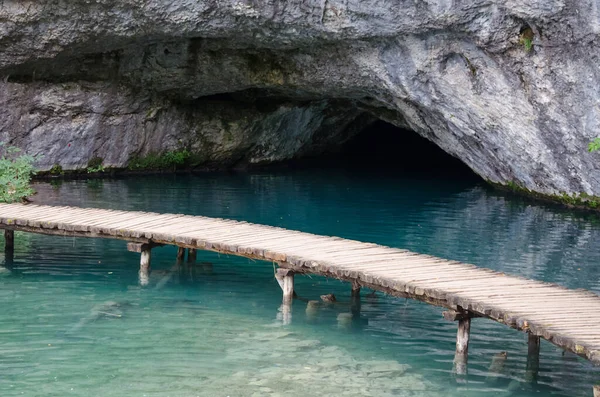 Molo Nad Plitvickým Jezerem Národního Parku Chorvatsko — Stock fotografie