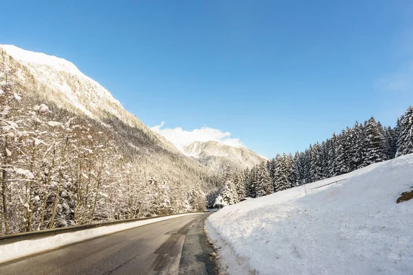 Krásná Zimní Krajina Údolí Stubai Rakousko — Stock fotografie