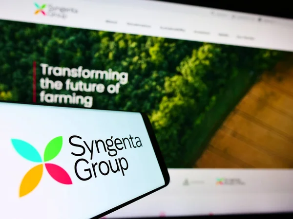 Stuttgart Germany Jul 2021 Smartphone Logo Swiss Agriculture Company Syngenta — Stok fotoğraf