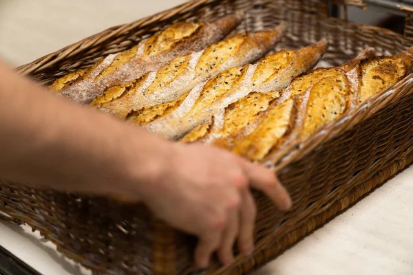Хлібобулочні Вироби Готують Продають Смачні Хліби — стокове фото