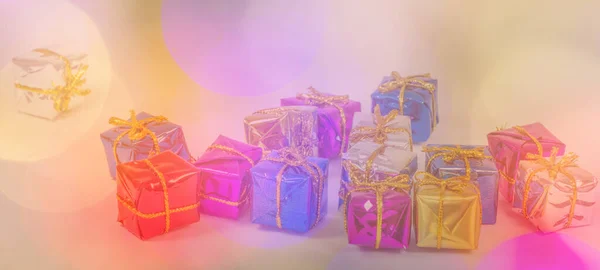 Las Coloridas Cajas Regalo Navidad — Foto de Stock