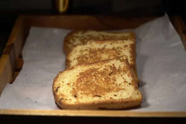 トーストパンのクローズアップ 選択されたフォーカス — ストック写真