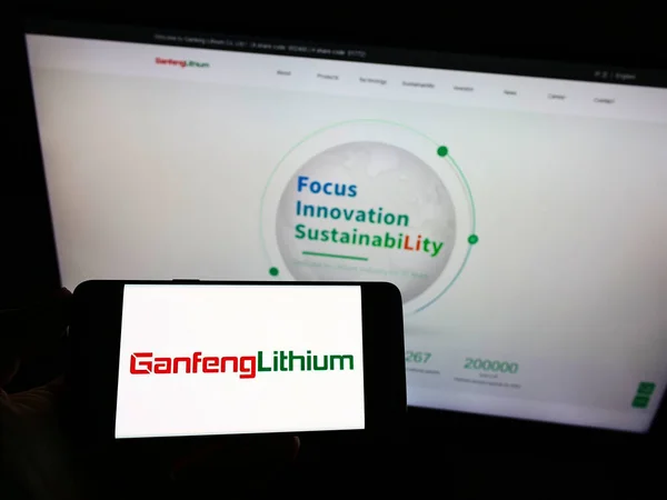 Stuttgart Germany Ağustos 2021 Jiangxi Ganfeng Lithium Ltd Nin Logosunu — Stok fotoğraf