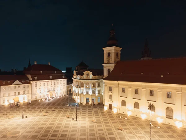 Sibiu Roumanie Oct 2021 Plan Drone Centre Ville Sibiu Avec — Photo