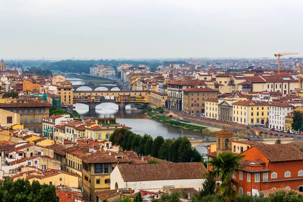 Флоренція Тоскана Італія Деталь Старого Мосту Річці Арно — стокове фото