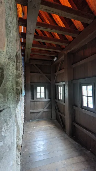 Empty Barn Windows Wooden Walls — Stock Photo, Image