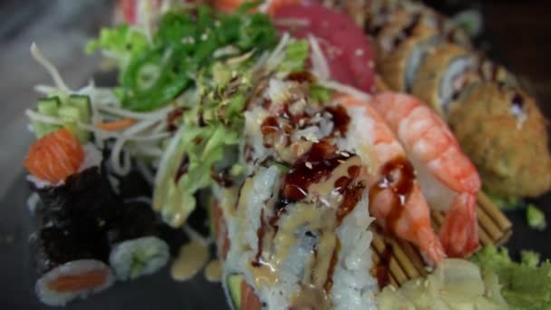 Japanese Cuisine Delicious Food — Stock Video