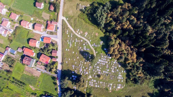 Uma Visão Aérea Cemitério Muçulmano Bósnia Herzegovina — Fotografia de Stock