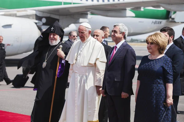 Yerevan Armenia Jun 2016 Ontmoeting Met Paus Franciscus Hoofd Van — Stockfoto