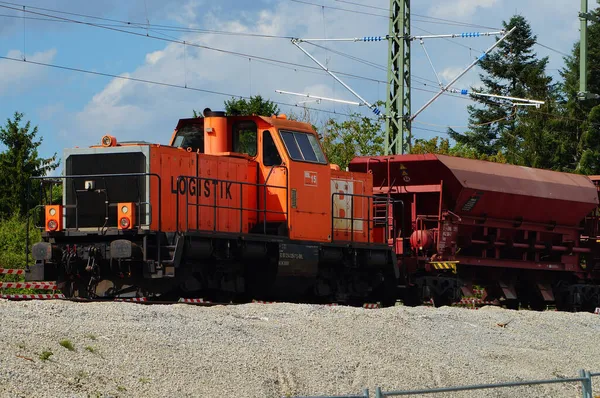 Frankfurt Allemagne Août 2021 Train Construction Délivre Ballast Sur Chantier — Photo