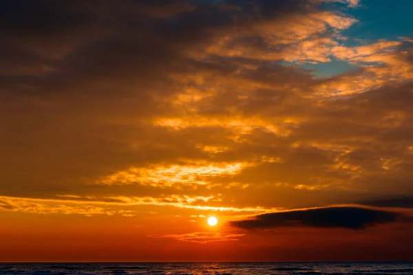 Krásný Barevný Západ Slunce Nad Baltským Mořem Litva — Stock fotografie