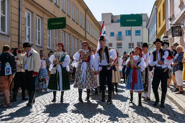 Uherske Hradiste Tsjechië Sep 2021 Mensen Het Wijnfestival Uherske Hradiste — Stockfoto