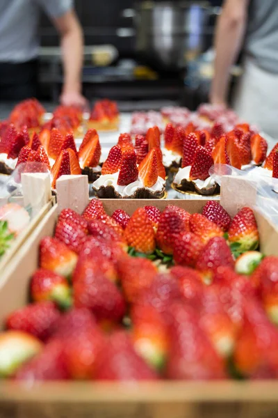 Closeup French Strawberry Tarts — Stock Photo, Image
