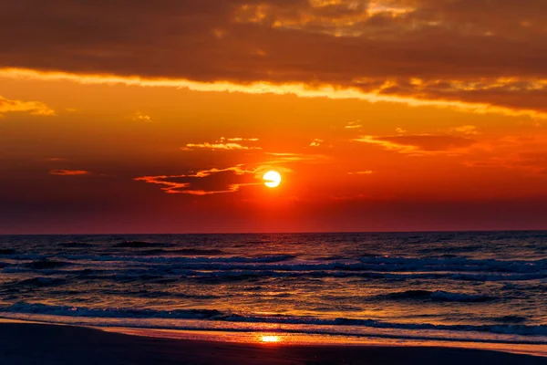 Belo Céu Por Sol Sobre Mar Báltico Lituânia — Fotografia de Stock