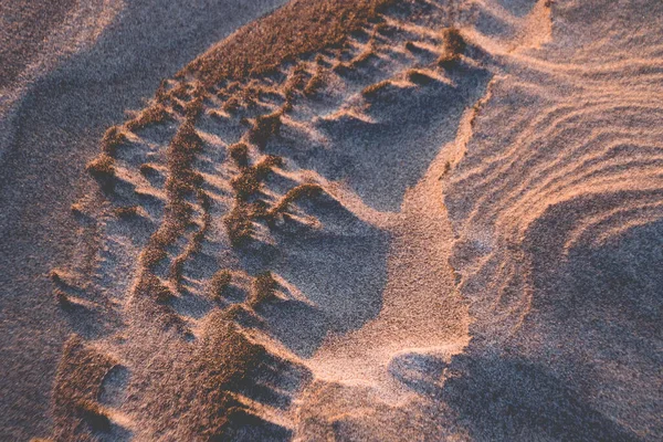 Die Schönen Details Auf Der Sandoberfläche Bei Sonnenuntergang Ostsee Litauen — Stockfoto