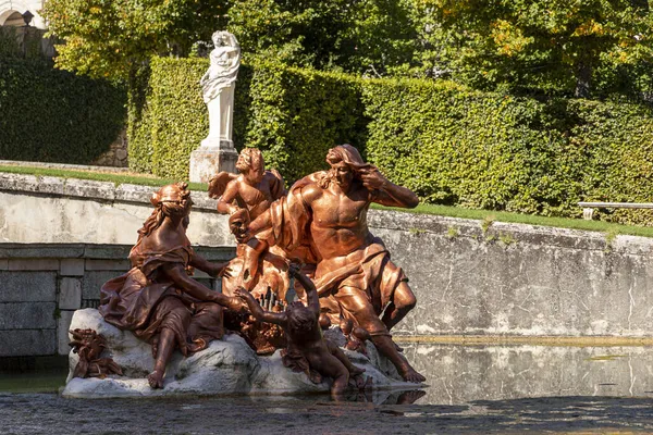 Close Estátuas Jardim Palácio Real Granja San Ildefonso Segóvia Espanha — Fotografia de Stock