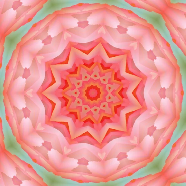 Рендеринг Калейдоскопического Цветочного Узора — стоковое фото