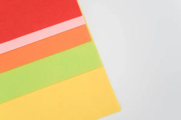 Çok Renkli Keçeli Kağıtların Fotokopi Alanı Ile Üst Görünümü — Stok fotoğraf