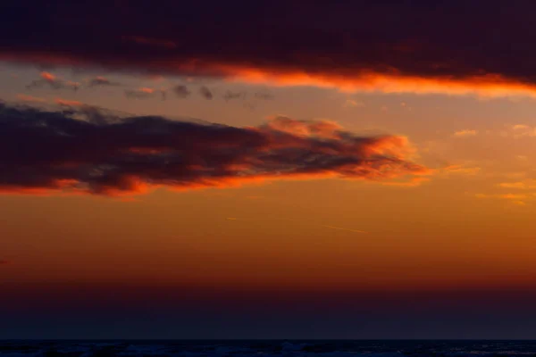 Der Wunderschöne Farbenfrohe Sonnenuntergang Über Der Ostsee Litauen — Stockfoto