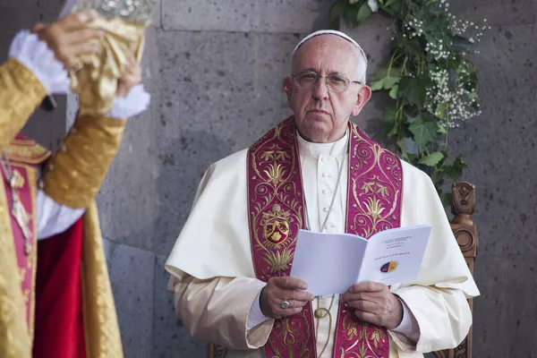 Ejmiadzin Armenia Jun 2016 Pope Francis Other Priests Visiting Armenia — Stock Photo, Image