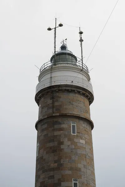 Colpo Verticale Del Faro Cabo Mayor Una Giornata Cupa Santander — Foto Stock