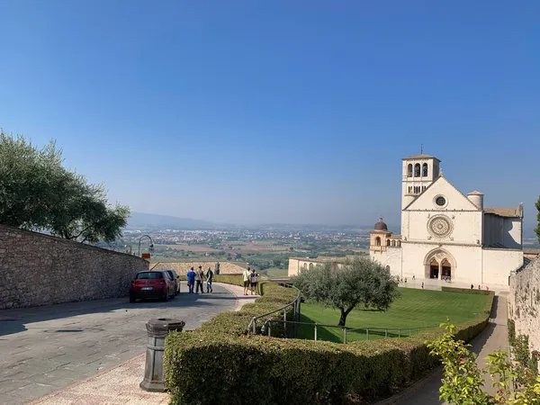 Ассизи Италия Сентября 2020 Года Высокоугольный Снимок Святого Франциска Ассизи — стоковое фото