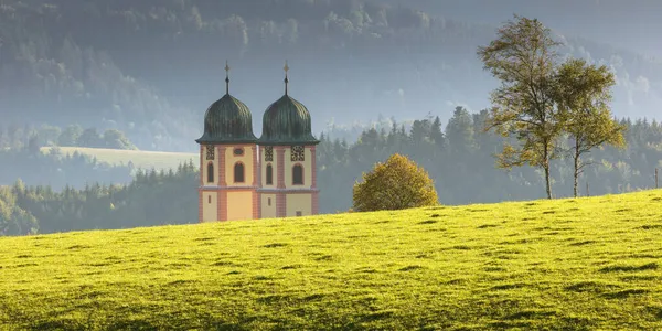 Die Doppeltürme Der Klosterkirche Margen Schwarzwald — Stockfoto