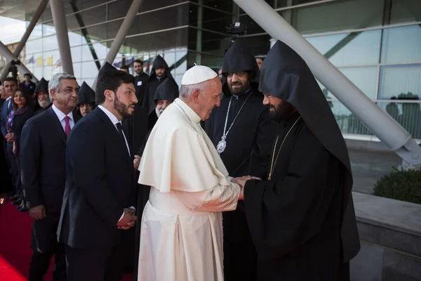 Yerevan Armenia Jun 2016 Ontmoeting Met Paus Franciscus Hoofd Van — Stockfoto