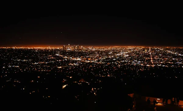 Beautiful Aerial Night View Griffith Observatory — Stock Photo, Image