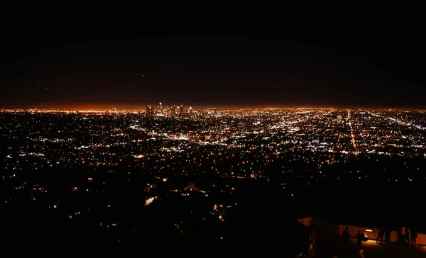 Una Hermosa Vista Aérea Nocturna Desde Observatorio Griffith — Foto de Stock