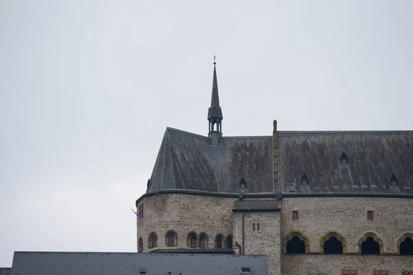 Чудовий Замок Віанден Люксембурзі Похмурий День — стокове фото