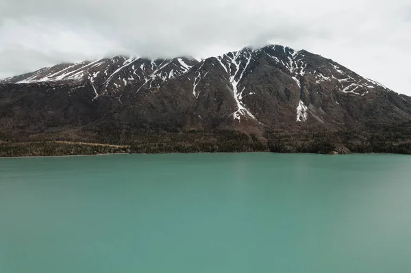 Ciel Nuageux Sur Les Paysages Rocheux Rivière — Photo