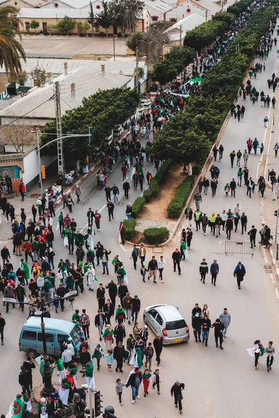 Mostaganem Algerie Října 2021 Vertikální Záběr Alžírského Protestu Centru — Stock fotografie