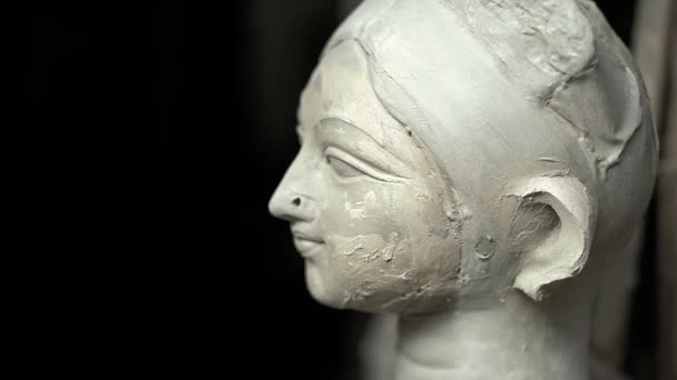 神像雕塑 印度街头雕塑家的作品 — 图库视频影像