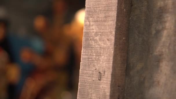 Materiał Filmowy Rzeźby Boga Shivy Dzieło Ulicznego Rzeźbiarza Indie — Wideo stockowe