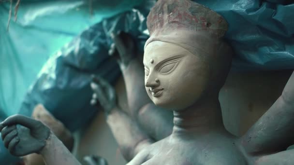 Imagini Sculptura Lui Dumnezeu Shiva Opera Unui Sculptor Stradă India — Videoclip de stoc