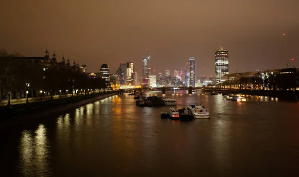 英国伦敦 2020年2月11日 英国伦敦威斯敏斯特码头的风景 — 图库照片
