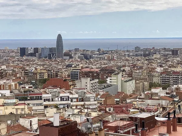 Часткове Бачення Барселони Поверху Різні Висоти Будівель Можна Оцінити Залежності — стокове фото