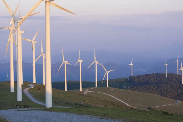 Windgeneratoren Den Bergen Des Baskenlandes Spanien — Stockfoto