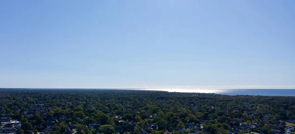 Letecký Pohled Bayshore Výhledem Moře New York — Stock fotografie