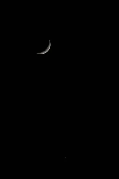 Beautiful View Crescent Moon Black Sky — Stock Photo, Image