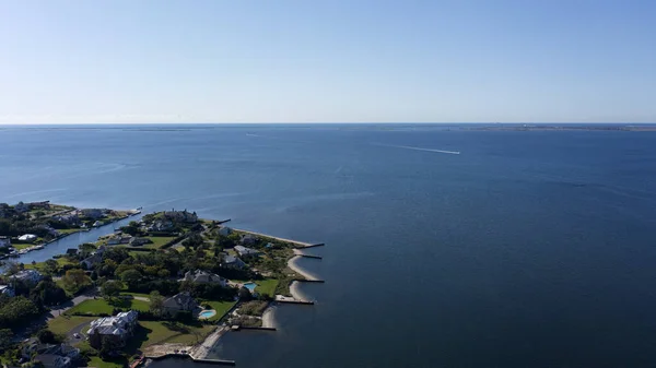 Widok Powietrza Bayshore Widokiem Morze Nowy Jork — Zdjęcie stockowe