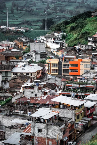 Een Luchtfoto Van Oude Gebouwen Straten Chimbo Ecuador — Stockfoto