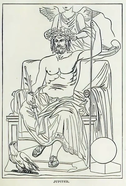 Винтажная Иллюстрация Икон Греческой Римской Мифологии Xix Века — стоковое фото