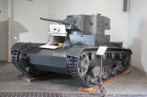 瓦伦西亚 Spain 2021年10月1日 第二次世界大战坦克型号T 26B在西班牙瓦伦西亚军事博物馆展出 — 图库照片