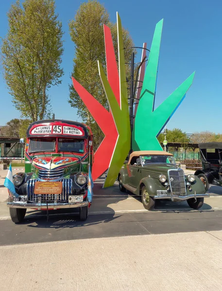 Avellaneda Buenos Aire Argentinien September 2021 Grüner Chevrolet 1942 Bus — Stockfoto