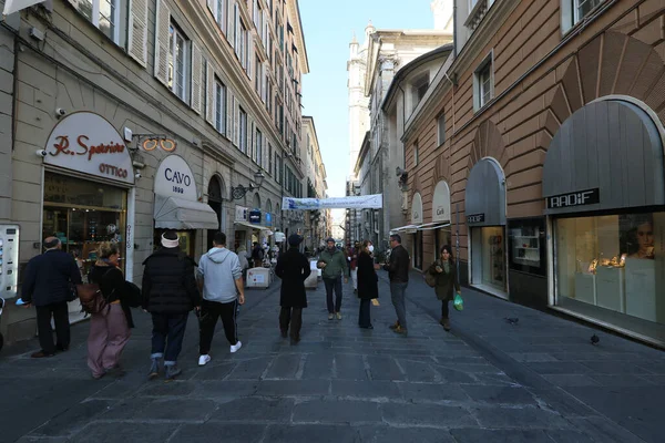 Genova Italia 2021 Génova Italia 2021 Vista Ciudad Con Gente — Foto de Stock