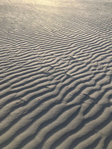 Areia Com Nervuras Início Manhã Luz Praia Grado — Fotografia de Stock