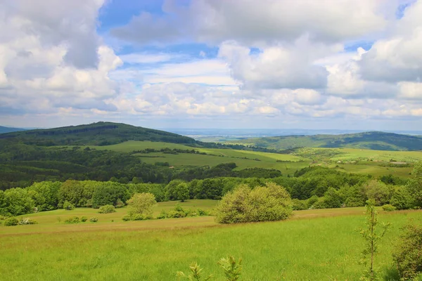 Pohled Krajinu Horami Lesy Loukami Bílých Karpat Česká Republika — Stock fotografie